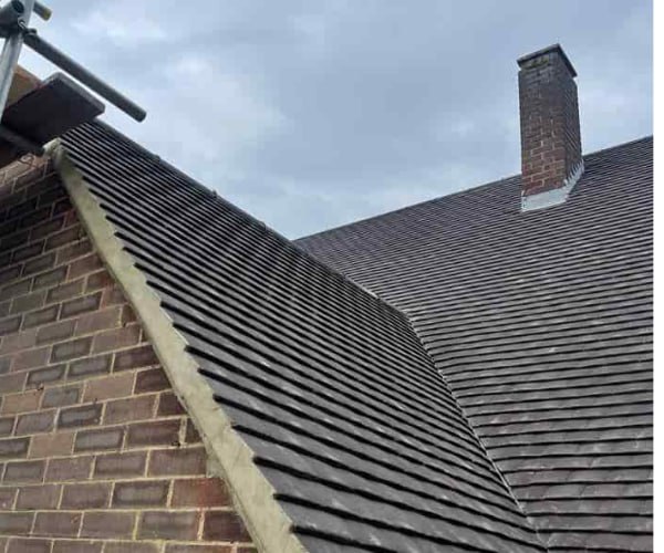 This is a photo of a pitched roof which is newly installed. Works carried out by TVB Roofing Wellingborough